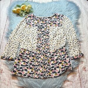 Boden Hotchpotch Pintuck Top sz 2